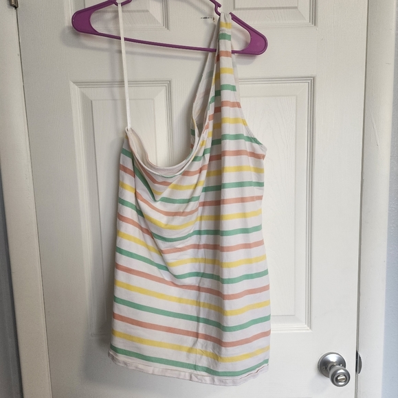 Torrid 5x multi stripe one shoulder foxy tank - Picture 2 of 3